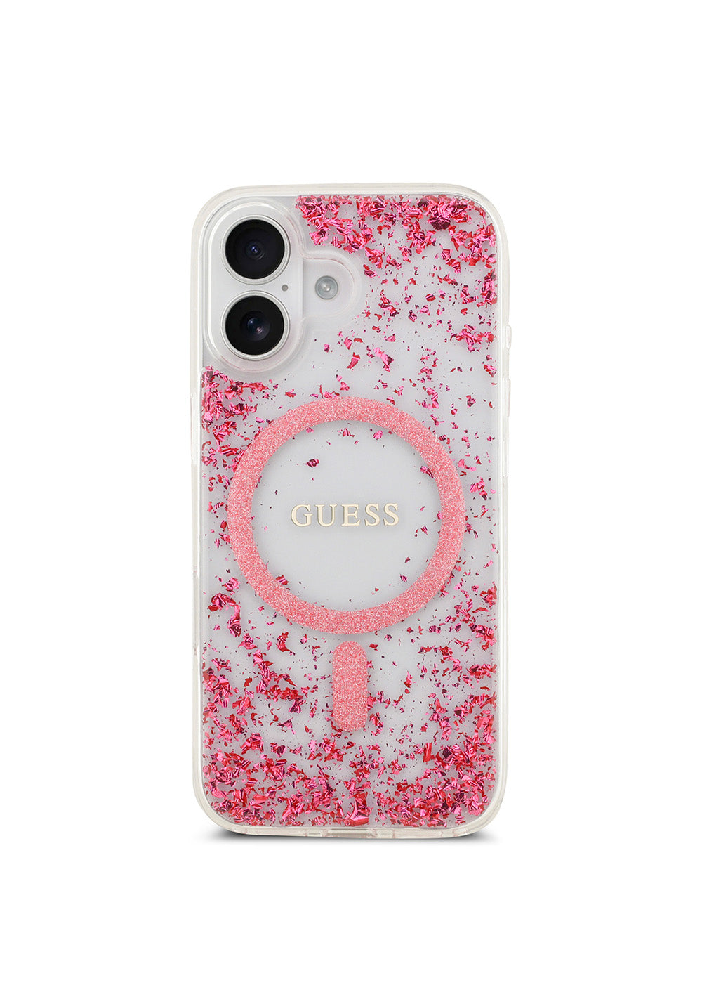 Apple iPhone 17 Kılıf Guess Orijinal Lisanslı Manyetik Şarj Uyumlu Transparan Resin Bottom Kapak