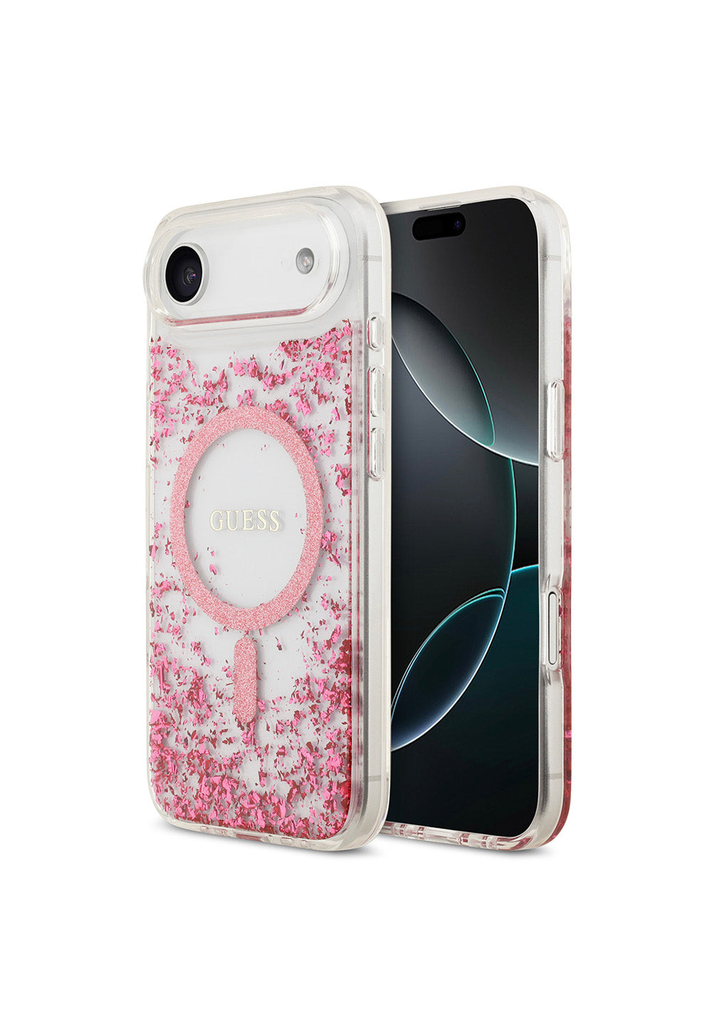 Apple iPhone 17 Air Kılıf Guess Orijinal Lisanslı Manyetik Şarj Uyumlu Transparan Resin Bottom Kapak