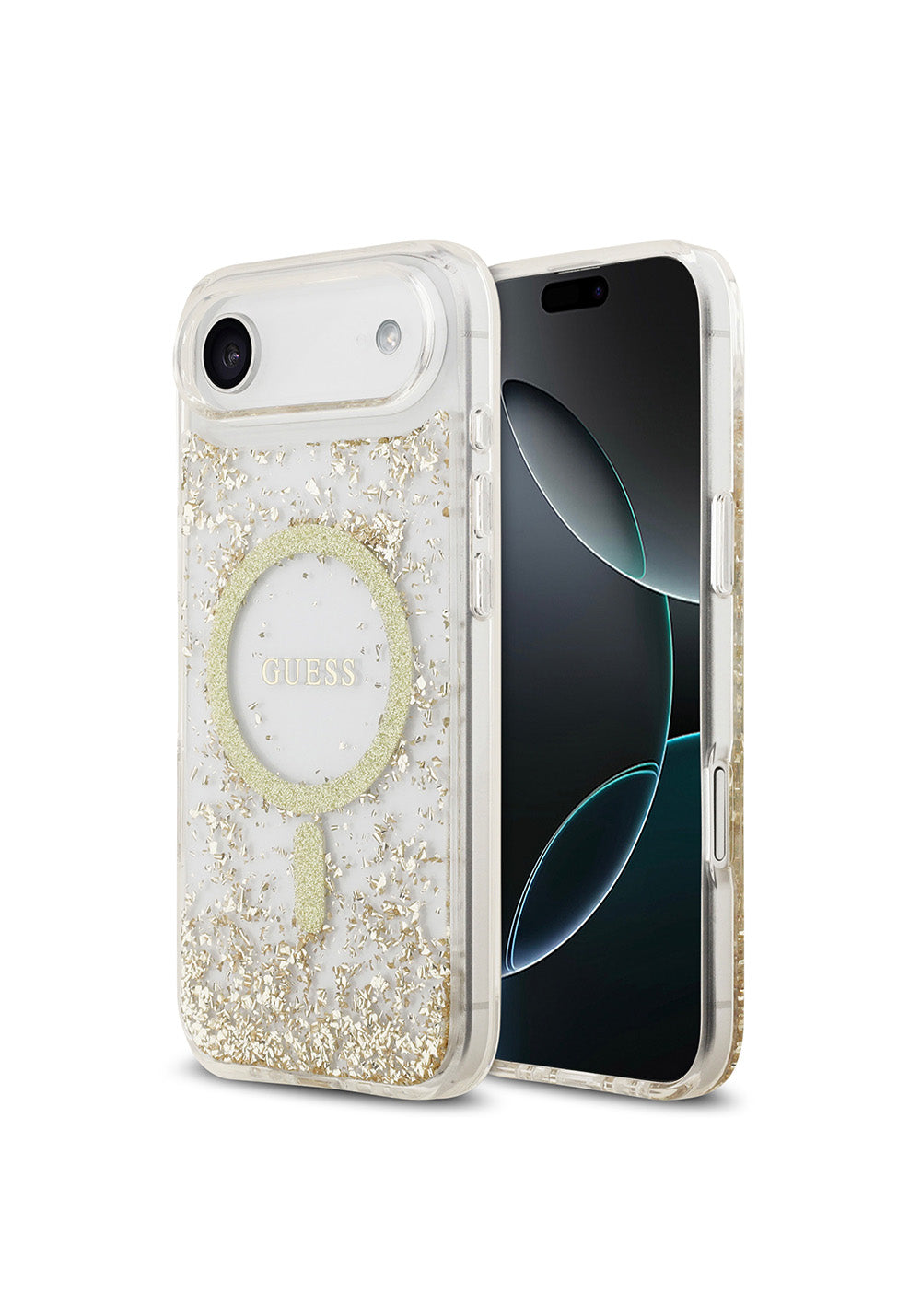 Apple iPhone 17 Air Kılıf Guess Orijinal Lisanslı Manyetik Şarj Uyumlu Transparan Resin Bottom Kapak