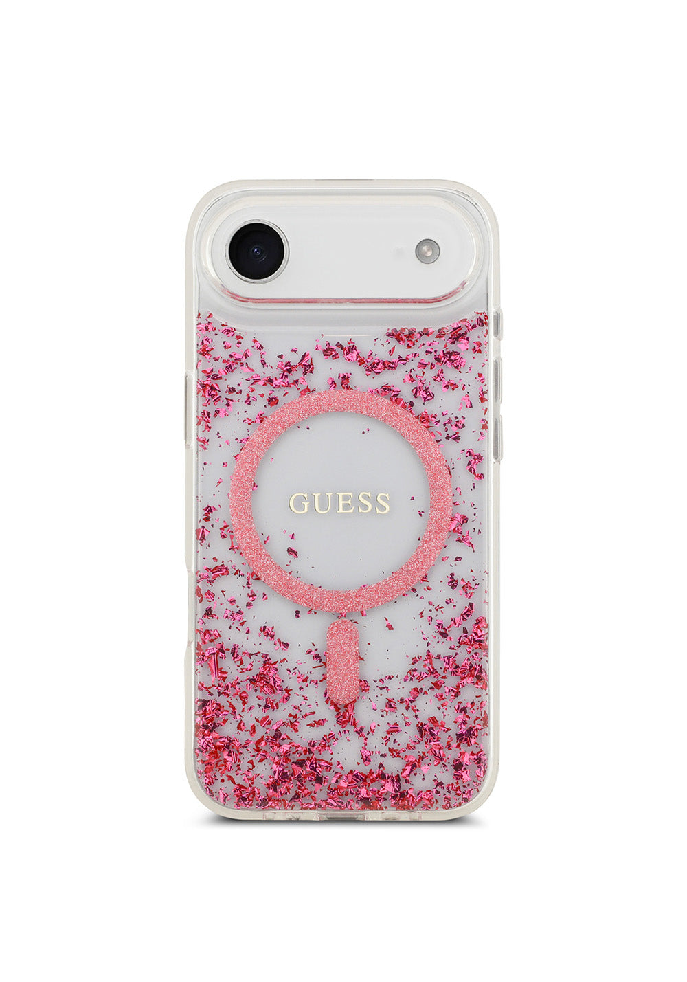 Apple iPhone 17 Air Kılıf Guess Orijinal Lisanslı Manyetik Şarj Uyumlu Transparan Resin Bottom Kapak