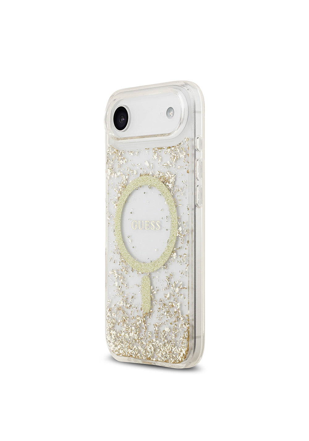 Apple iPhone 17 Air Kılıf Guess Orijinal Lisanslı Manyetik Şarj Uyumlu Transparan Resin Bottom Kapak