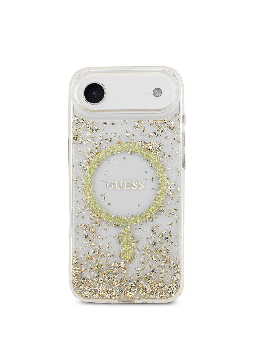 Apple iPhone 17 Air Kılıf Guess Orijinal Lisanslı Manyetik Şarj Uyumlu Transparan Resin Bottom Kapak