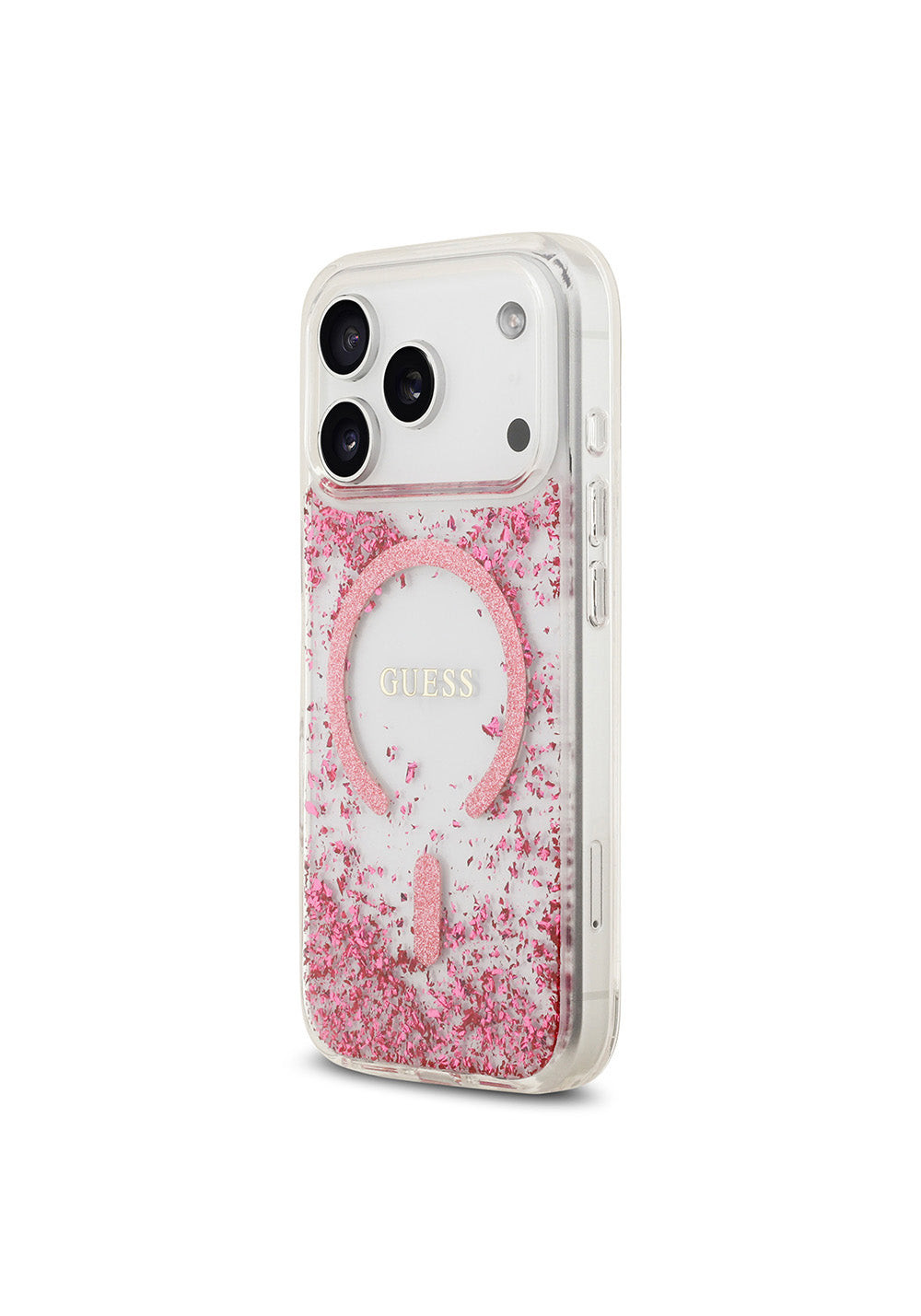 Apple iPhone 17 Pro Kılıf Guess Orijinal Lisanslı Manyetik Şarj Uyumlu Transparan Resin Bottom Kapak