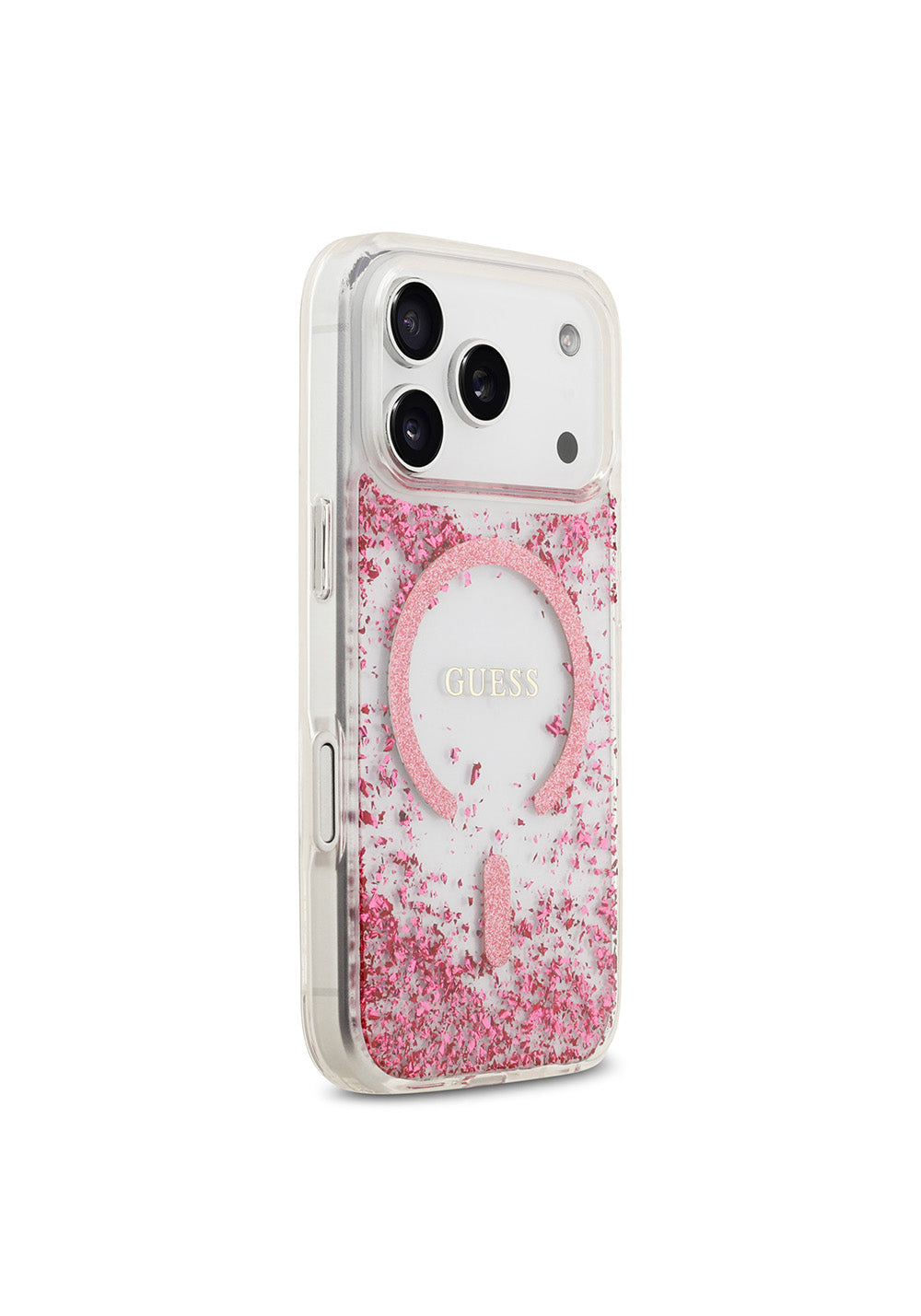 Apple iPhone 17 Pro Kılıf Guess Orijinal Lisanslı Manyetik Şarj Uyumlu Transparan Resin Bottom Kapak