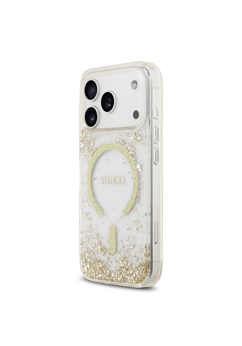 Apple iPhone 17 Pro Kılıf Guess Orijinal Lisanslı Manyetik Şarj Uyumlu Transparan Resin Bottom Kapak