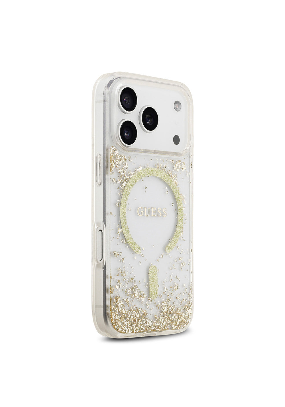 Apple iPhone 17 Pro Kılıf Guess Orijinal Lisanslı Manyetik Şarj Uyumlu Transparan Resin Bottom Kapak