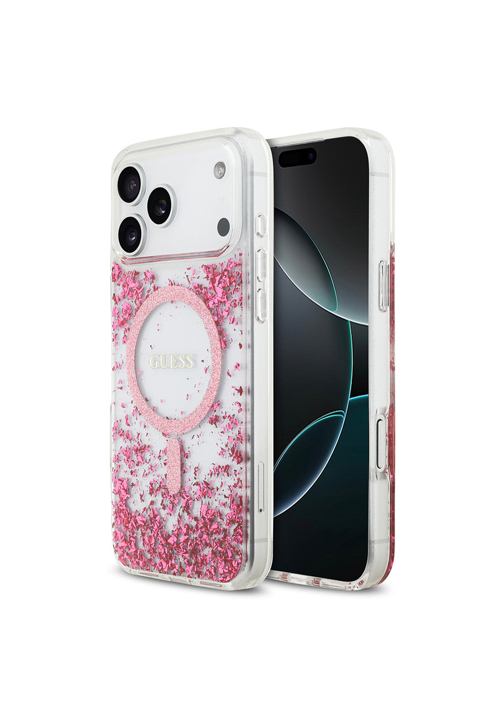 Apple iPhone 17 Pro Max Kılıf Guess Orijinal Lisanslı Manyetik Şarj Uyumlu Transparan Resin Bottom Kapak