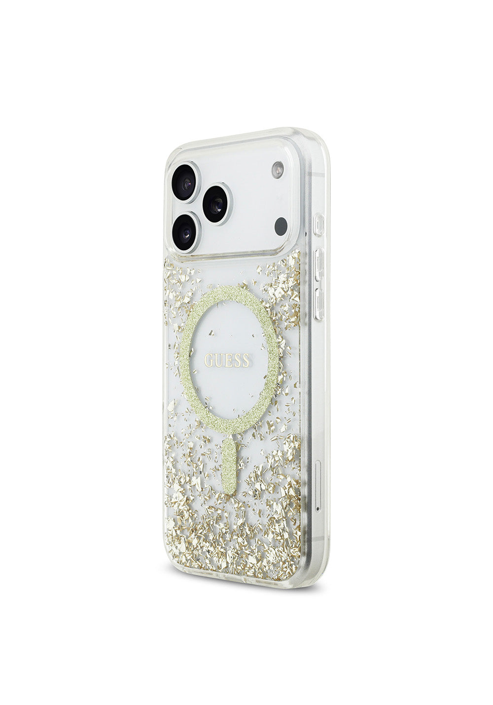 Apple iPhone 17 Pro Max Kılıf Guess Orijinal Lisanslı Manyetik Şarj Uyumlu Transparan Resin Bottom Kapak