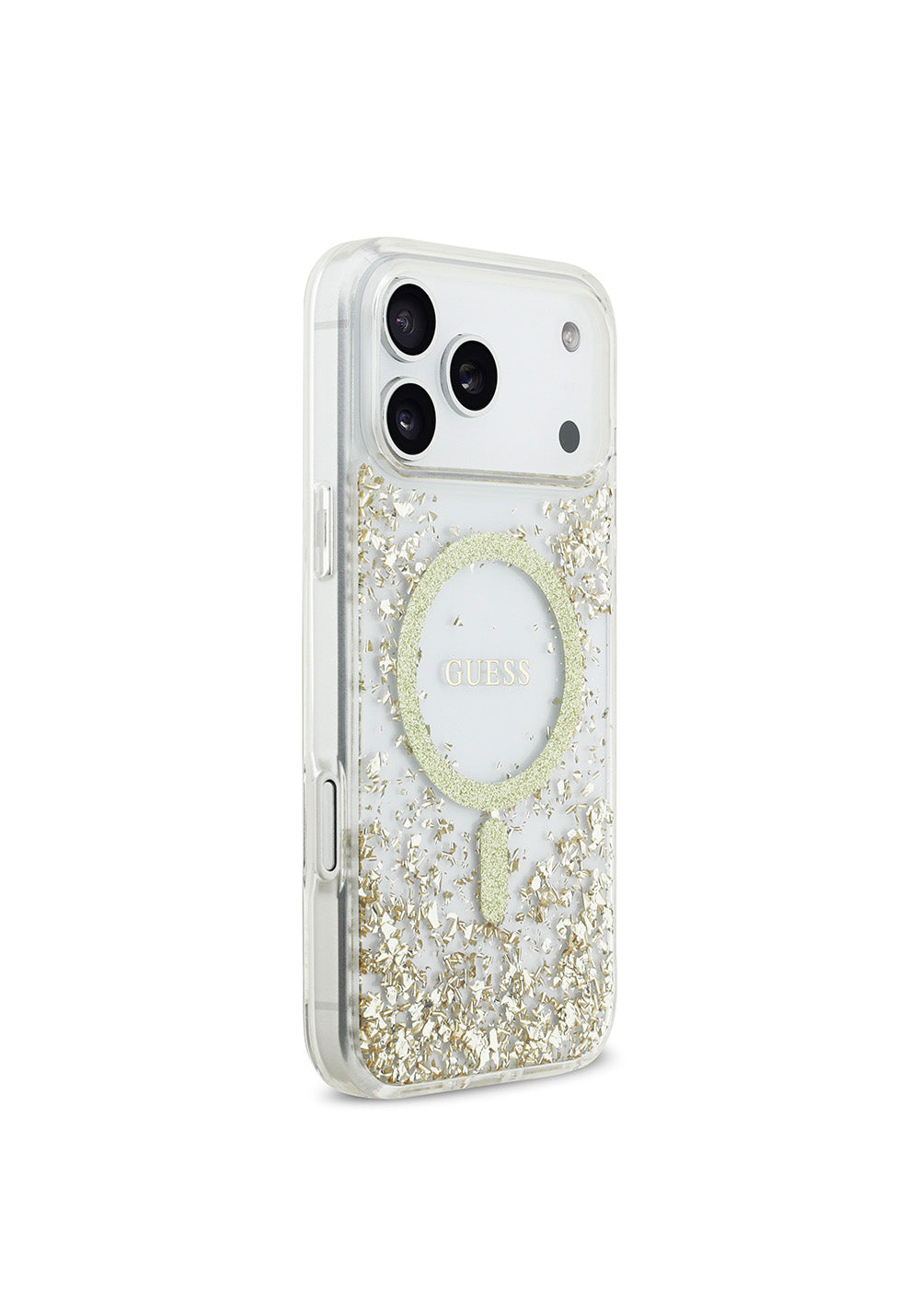 Apple iPhone 17 Pro Max Kılıf Guess Orijinal Lisanslı Manyetik Şarj Uyumlu Transparan Resin Bottom Kapak
