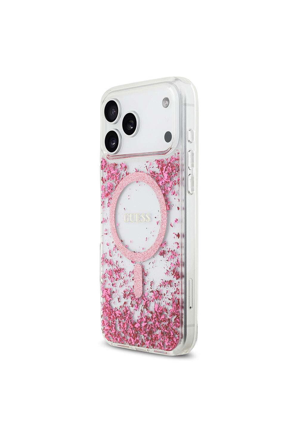 Apple iPhone 17 Pro Max Kılıf Guess Orijinal Lisanslı Manyetik Şarj Uyumlu Transparan Resin Bottom Kapak