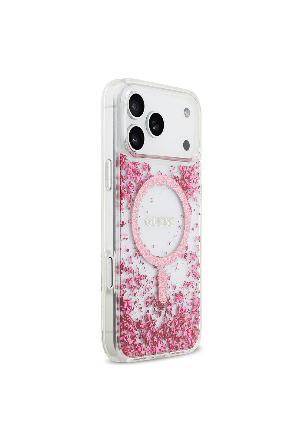 Apple iPhone 17 Pro Max Kılıf Guess Orijinal Lisanslı Manyetik Şarj Uyumlu Transparan Resin Bottom Kapak