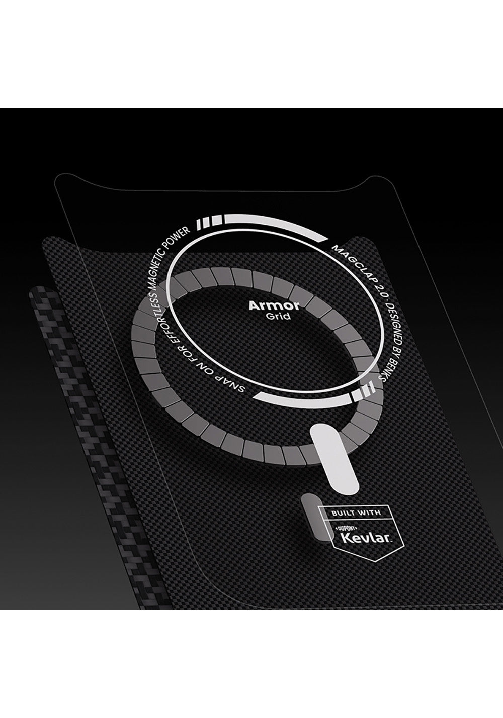 Apple iPhone 17 Pro Kılıf M-Safe Şarj Özellikli Benks ArmorPro ArmorGrid Serisi Kevlar Karbon Kapak