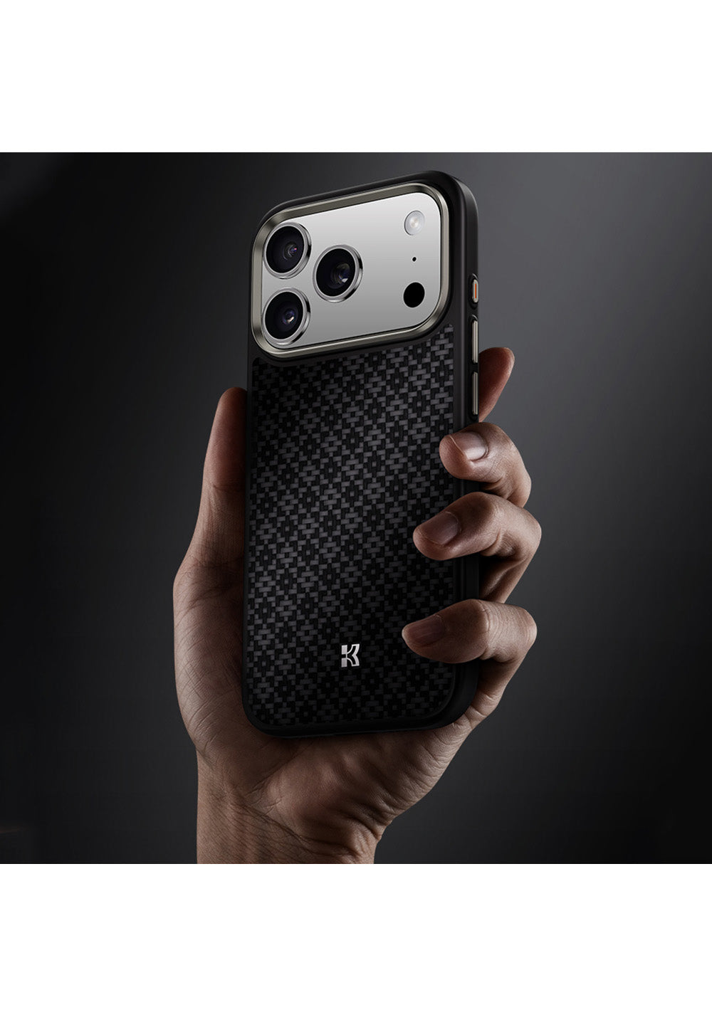Apple iPhone 17 Pro Kılıf M-Safe Şarj Özellikli Benks ArmorPro ArmorGrid Serisi Kevlar Karbon Kapak