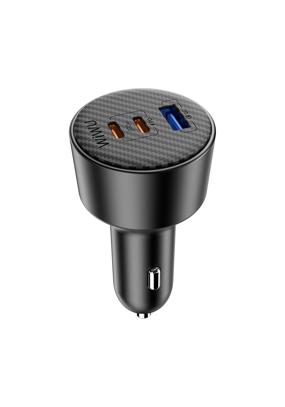 Wiwu Wi-CC026 Hızlı Şarj Özellikli PD Type-C + USB-A Portlu Aramid Fiber Araç Şarj Aleti 200W