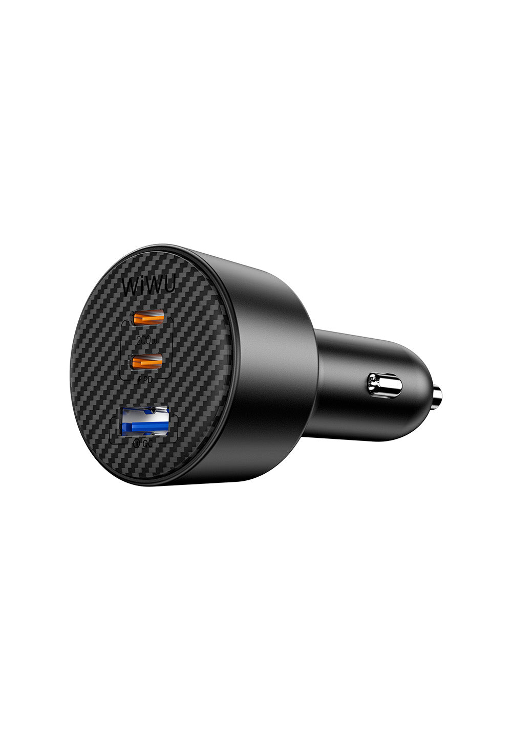 Wiwu Wi-CC026 Hızlı Şarj Özellikli PD Type-C + USB-A Portlu Aramid Fiber Araç Şarj Aleti 200W