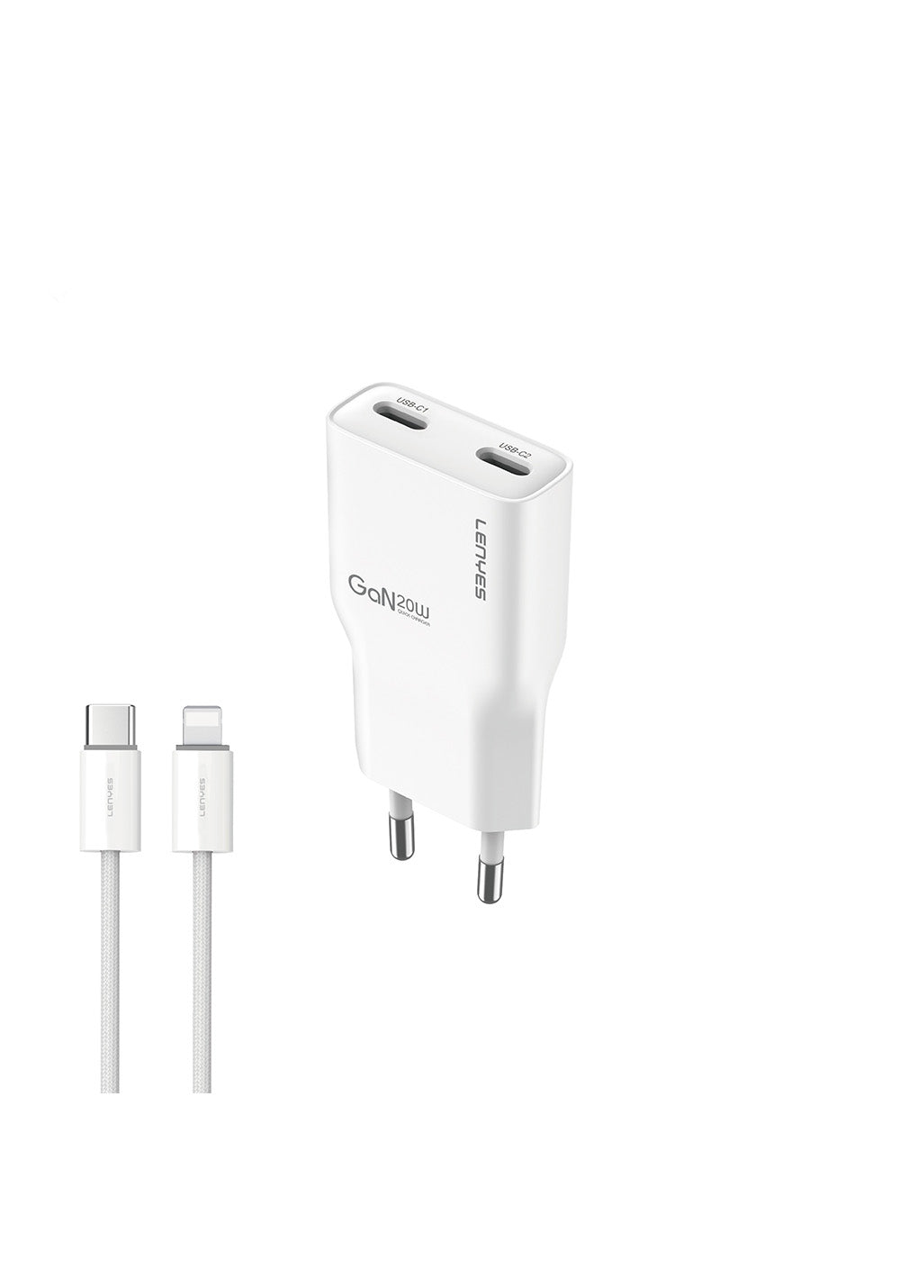 Lenyes LCH15-EU TC-L Type-C to Lightning GaN Teknolojili PD Hızlı Şarj Özellikli Şarj Seti 20W