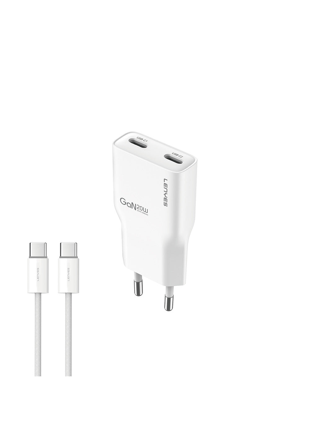 Lenyes LCH15-EU TC-TC Type-C to Type-C GaN Teknolojili PD Hızlı Şarj Özellikli Şarj Seti 20W