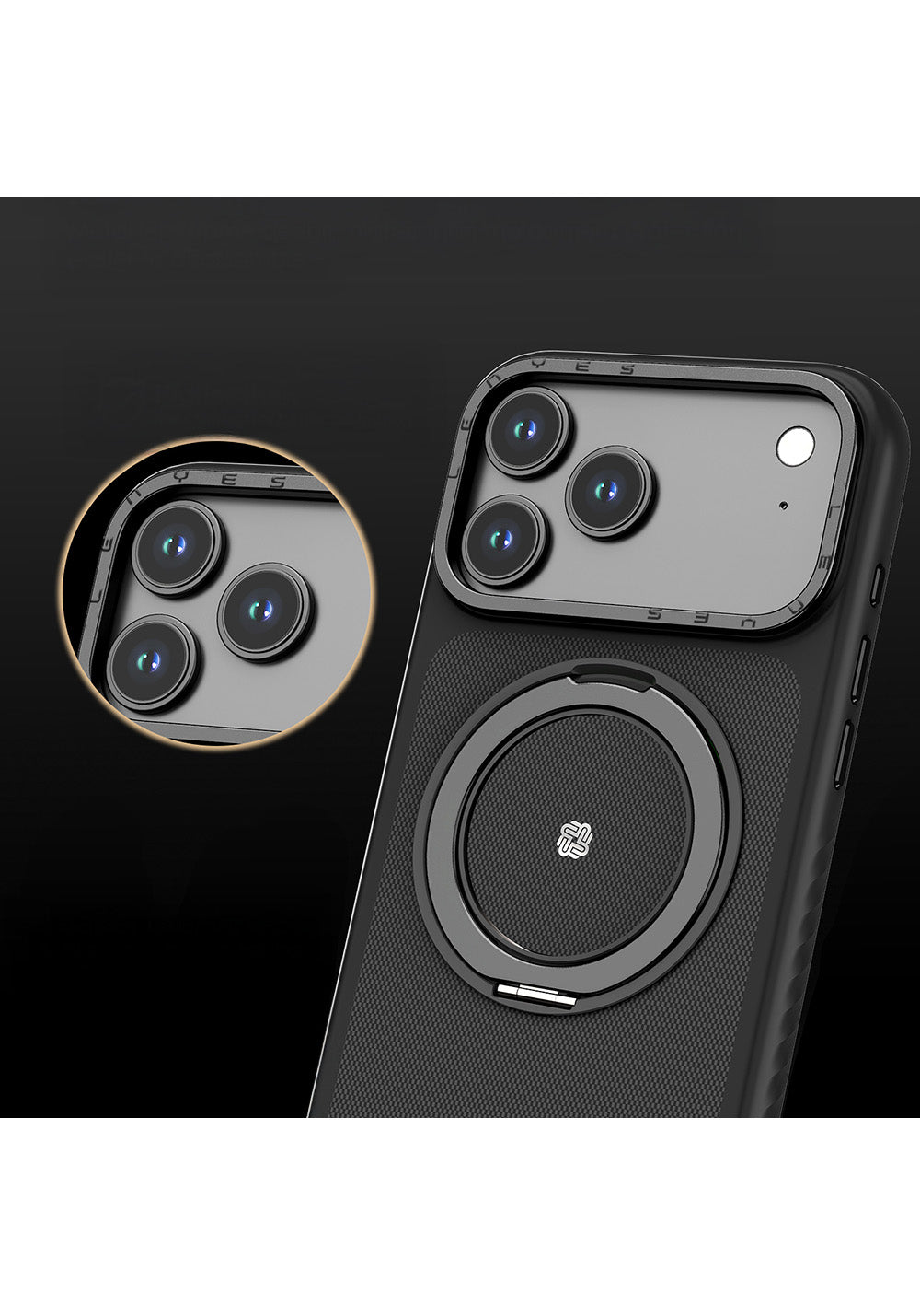 Apple iPhone 17 Air Kılıf Manyetik Şarj Uyumlu Metal Standlı Lenyes CK225 Kapak