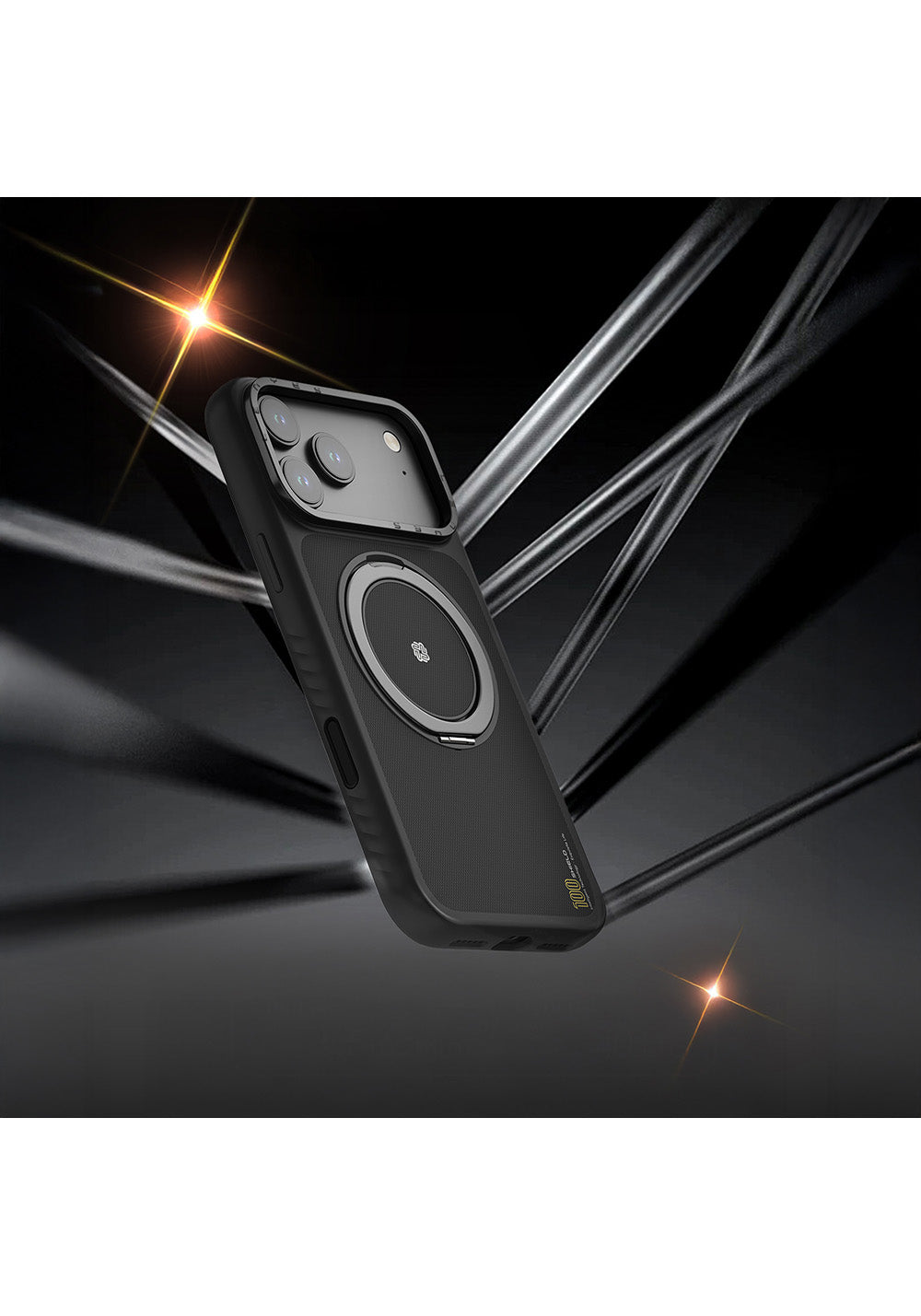 Apple iPhone 17 Air Kılıf Manyetik Şarj Uyumlu Metal Standlı Lenyes CK225 Kapak