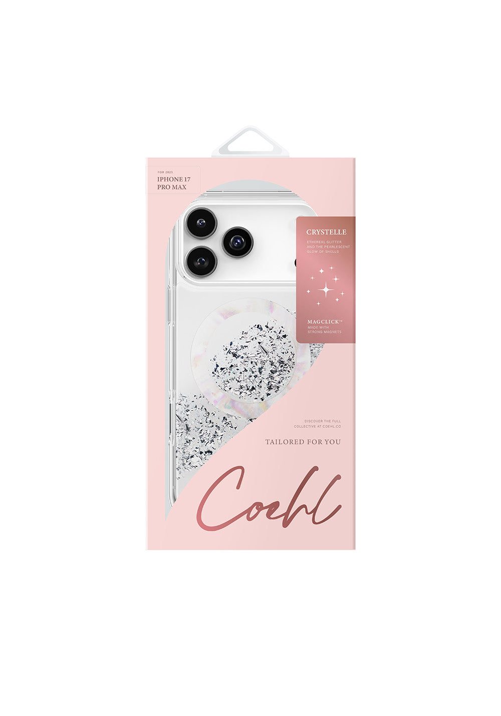 Apple iPhone 17 Pro Max Kılıf M-safe Şarj Parlak Kristal Desenli Coehl Crystelle Kapak