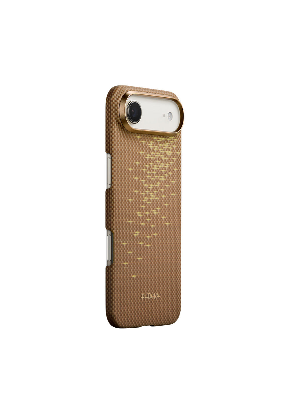 Apple iPhone 17 Air Kılıf Manyetik Şarj Uyumlu Aramid Karbon Fiber Pitaka Glints of Gold Ultra Slim Serisi Kapak