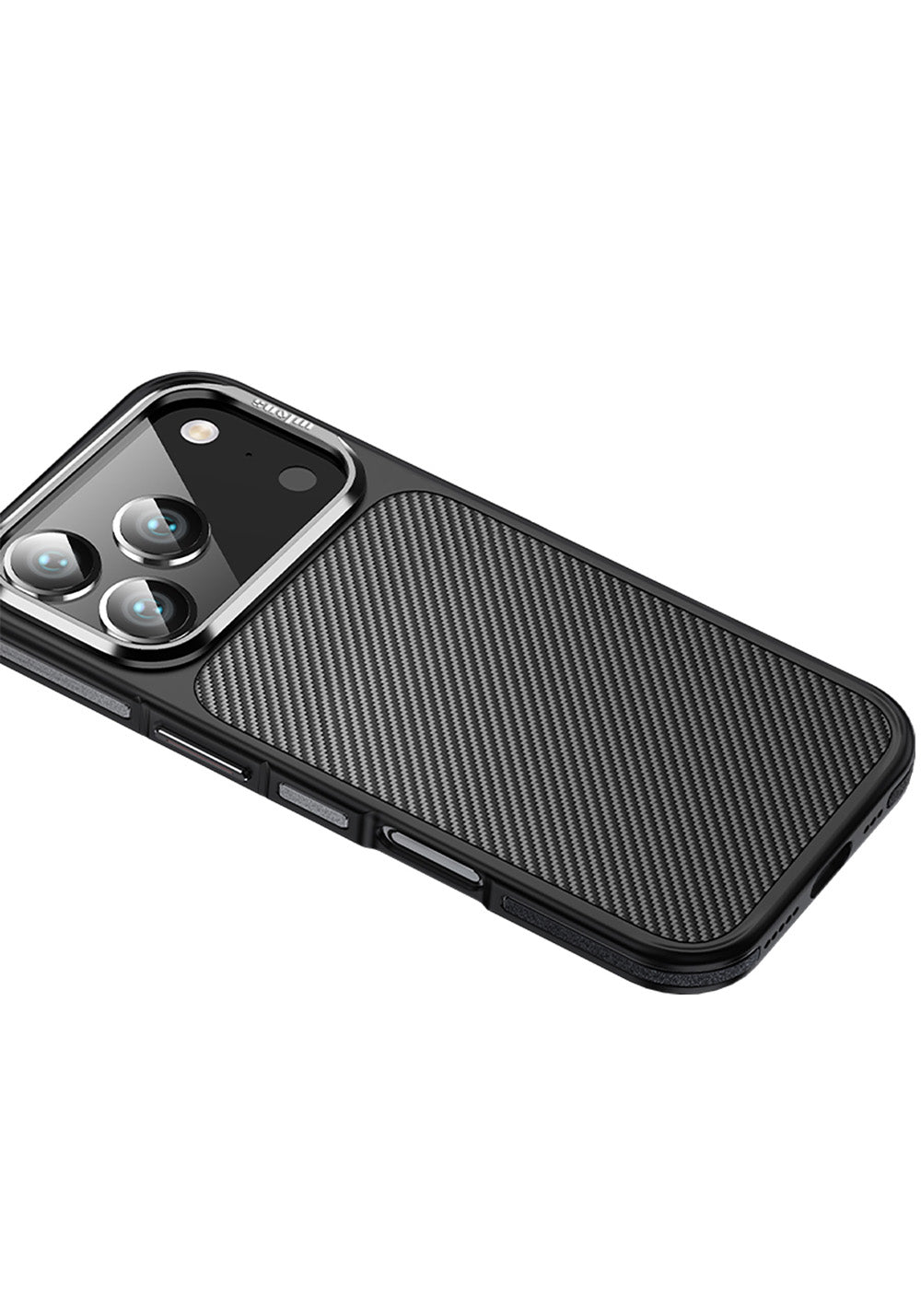 Apple iPhone 17 Pro Kılıf Karbon Fiber Görünümlü Wlons Marin Kapak