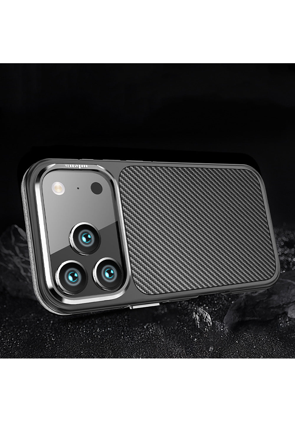 Apple iPhone 17 Pro Kılıf Karbon Fiber Görünümlü Wlons Marin Kapak