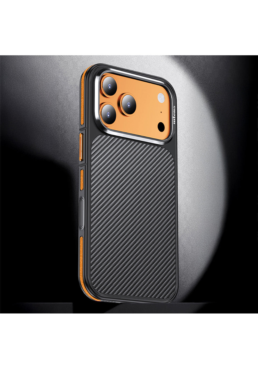 Apple iPhone 17 Pro Max Kılıf Karbon Fiber Görünümlü Wlons Marin Kapak