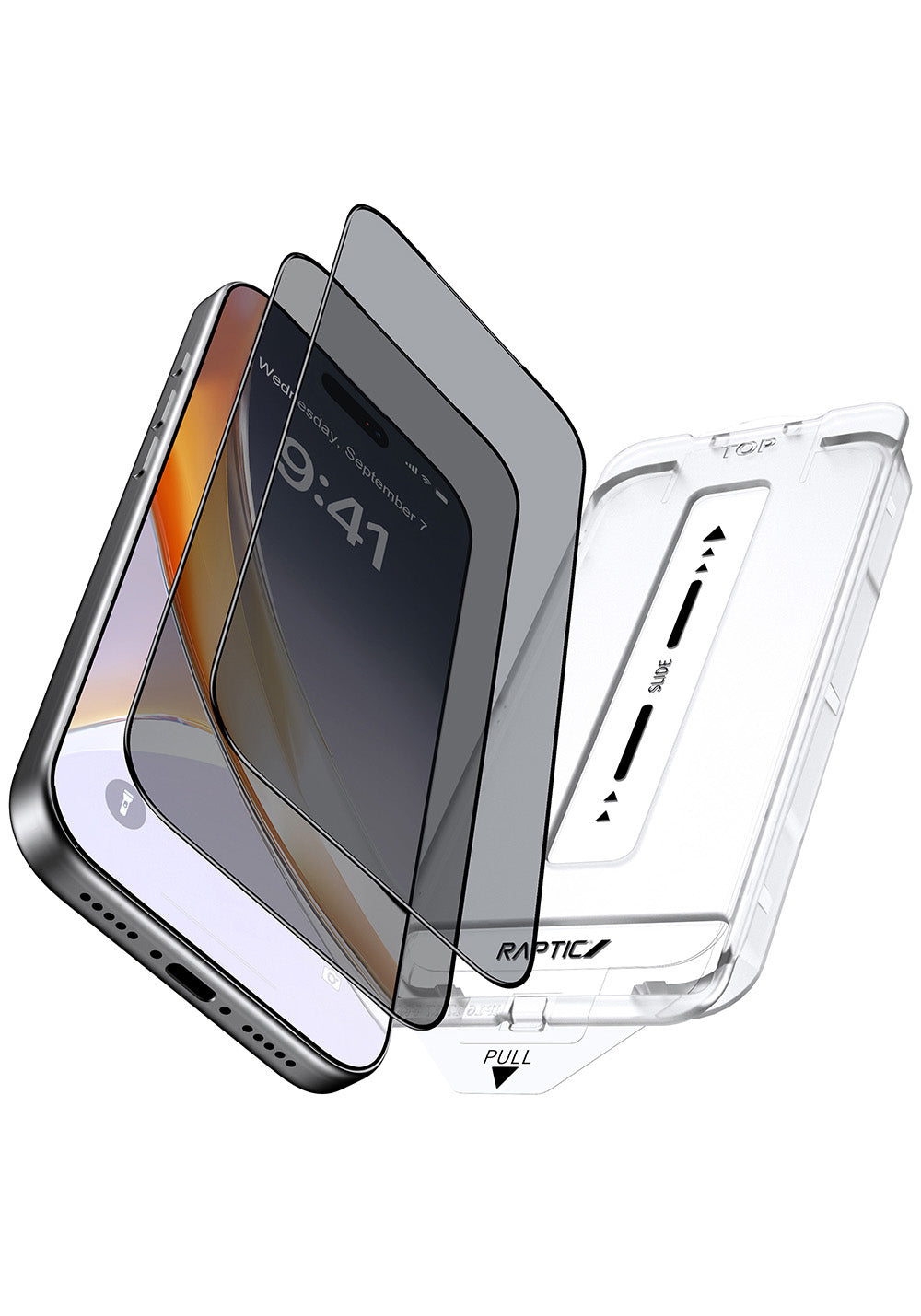 Apple iPhone 17 Pro Raptic Air Glass 2.5D Privacy Hayalet Ekran Koruyucu 2 Adet + Kolay Uygulama Aparatlı