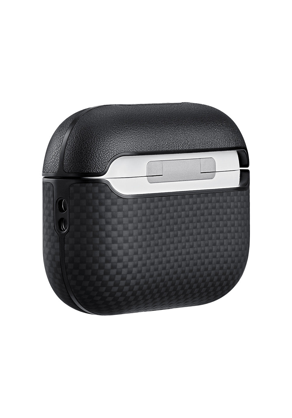 Apple Airpods Pro 3 Kılıf 1500D Aramid Fiber Pitaka Ultra-Slim Classic Serisi Black-Grey Twill Kapak