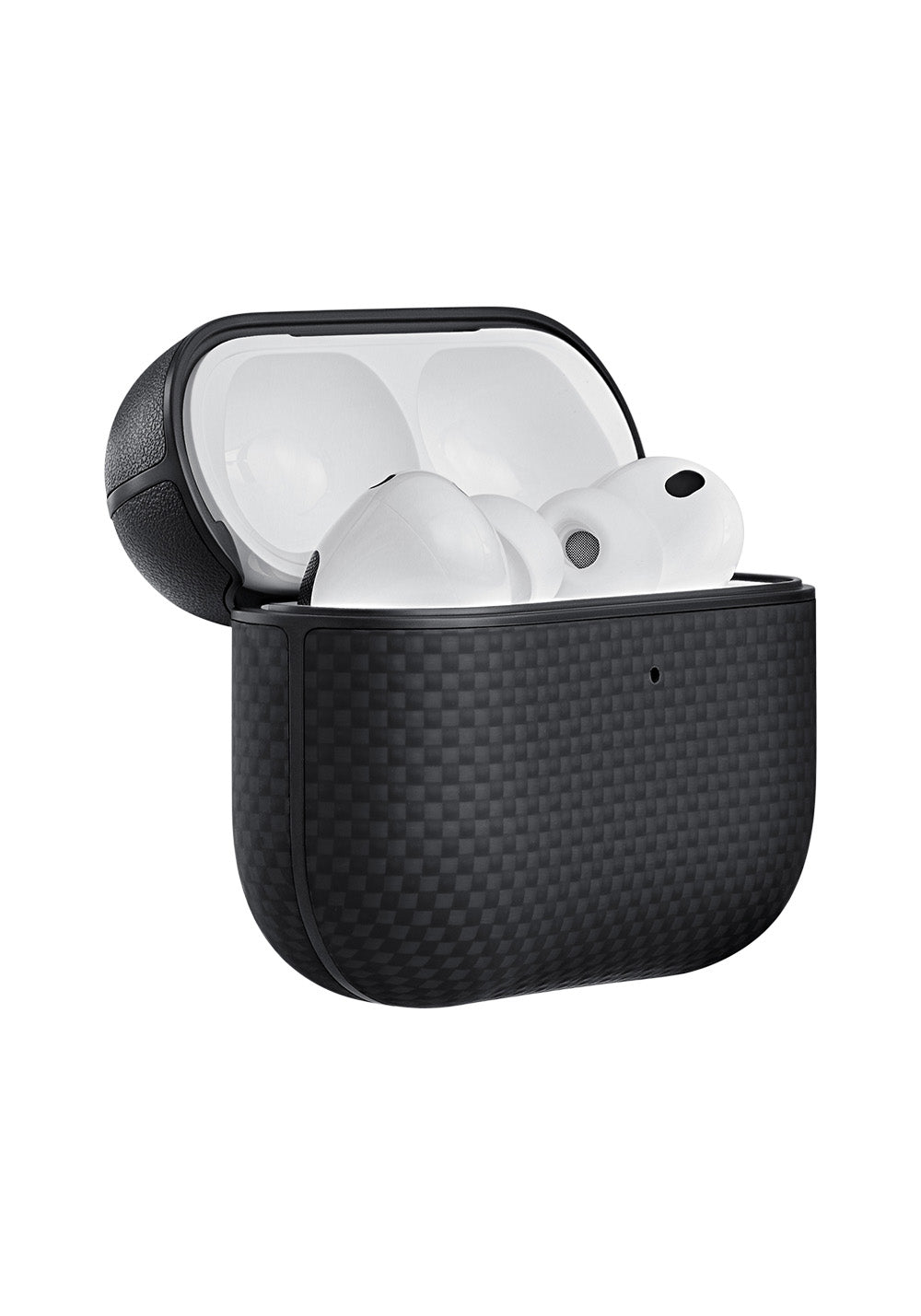 Apple Airpods Pro 3 Kılıf 1500D Aramid Fiber Pitaka Ultra-Slim Classic Serisi Black-Grey Twill Kapak