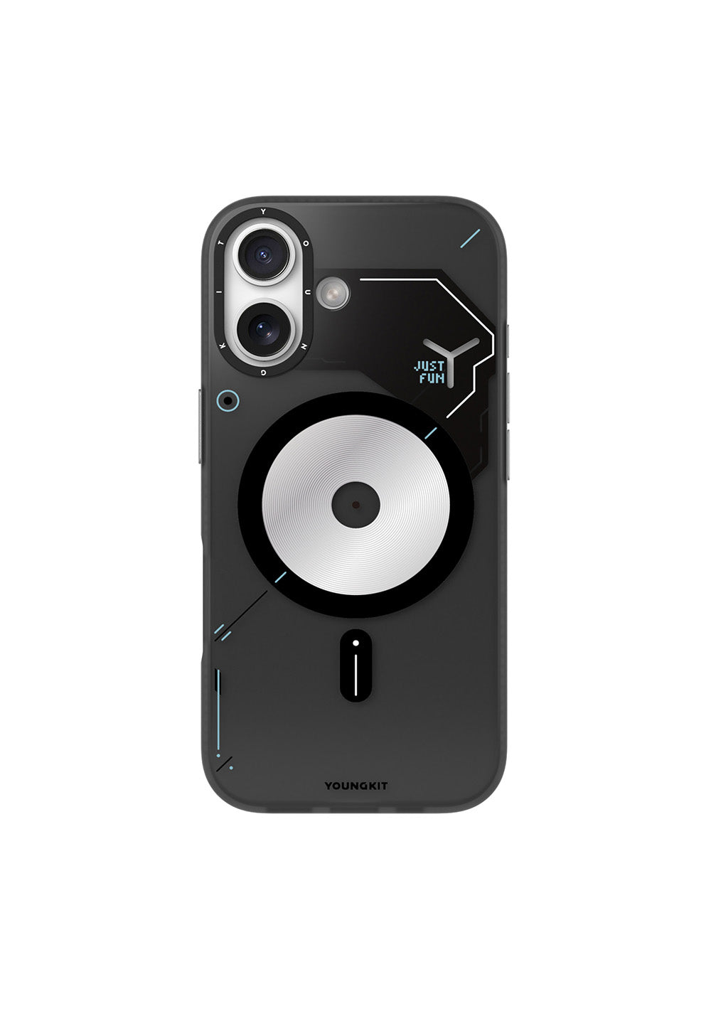 Apple iPhone 17 Kılıf Manyetik Şarj Uyumlu Disk Desenli Youngkit Disc Battle Kapak