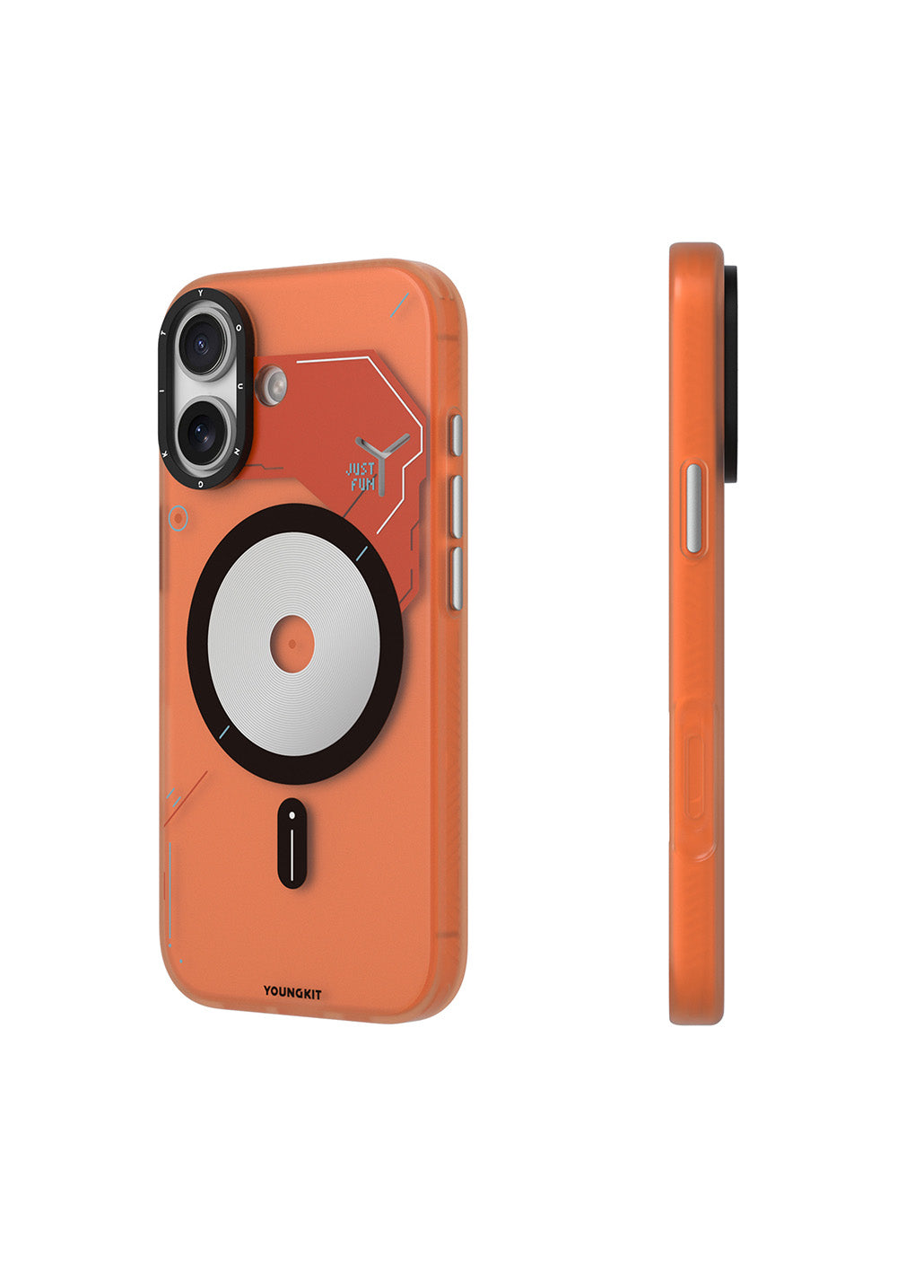 Apple iPhone 17 Kılıf Manyetik Şarj Uyumlu Disk Desenli Youngkit Disc Battle Kapak