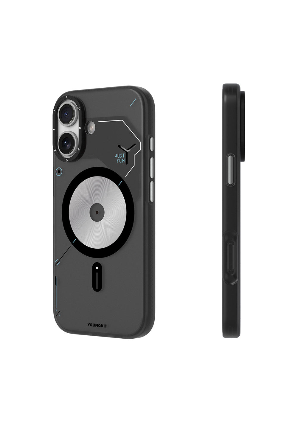 Apple iPhone 17 Kılıf Manyetik Şarj Uyumlu Disk Desenli Youngkit Disc Battle Kapak