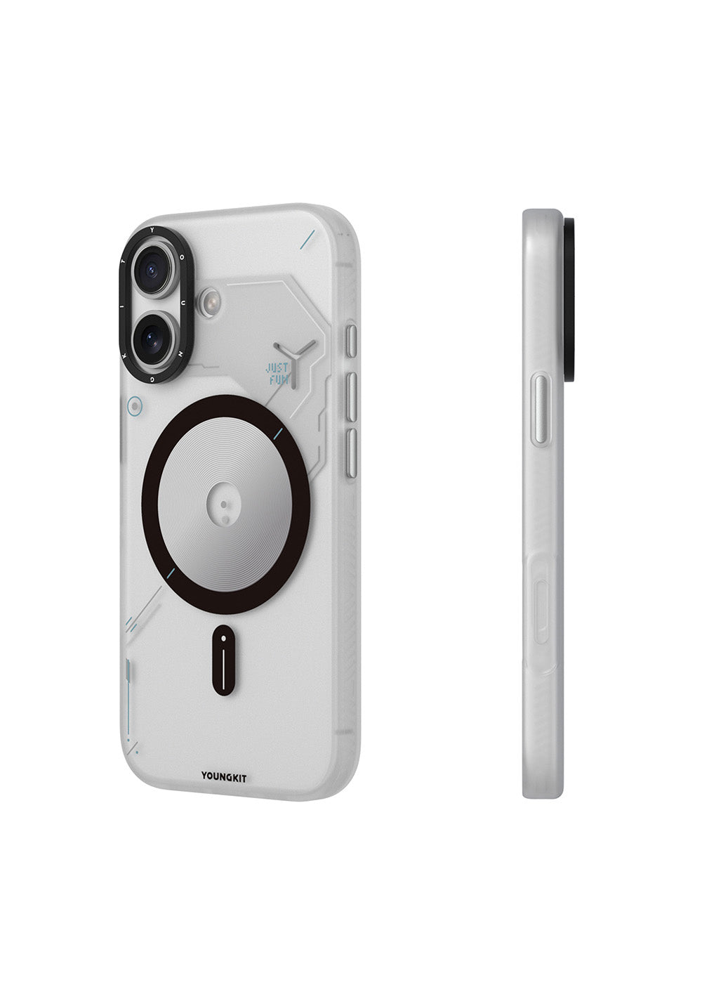 Apple iPhone 17 Kılıf Manyetik Şarj Uyumlu Disk Desenli Youngkit Disc Battle Kapak