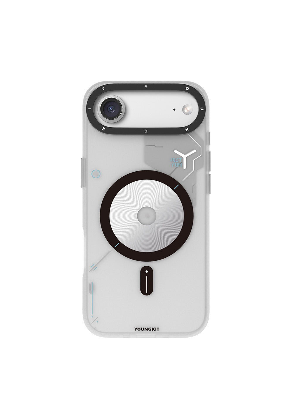 Apple iPhone 17 Air Kılıf Manyetik Şarj Uyumlu Disk Desenli Youngkit Disc Battle Kapak