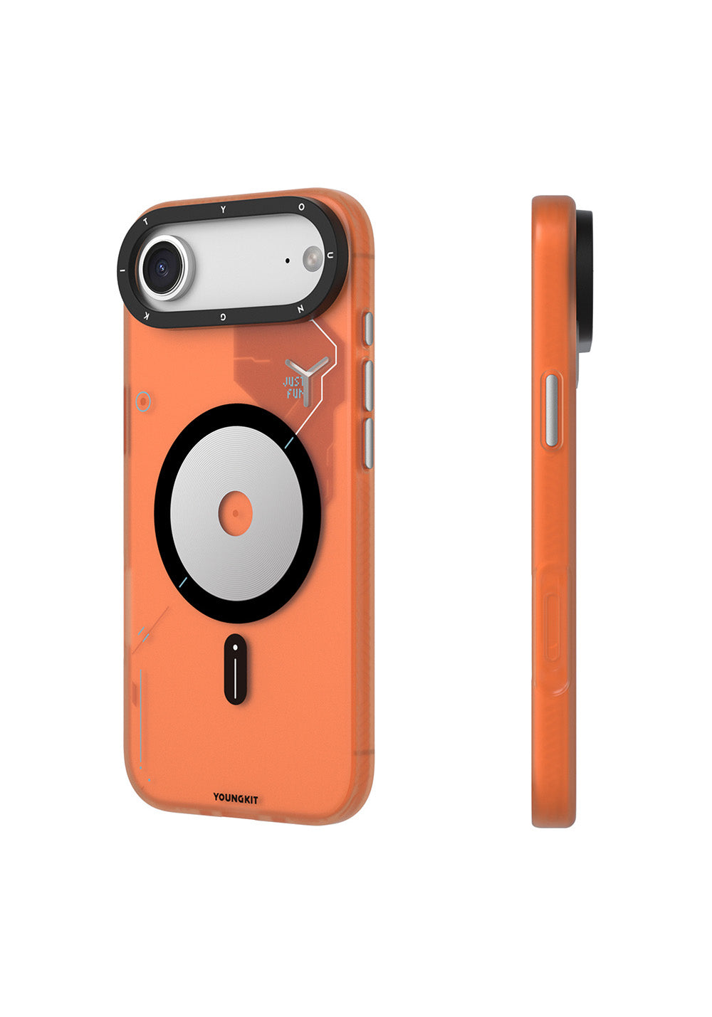 Apple iPhone 17 Air Kılıf Manyetik Şarj Uyumlu Disk Desenli Youngkit Disc Battle Kapak