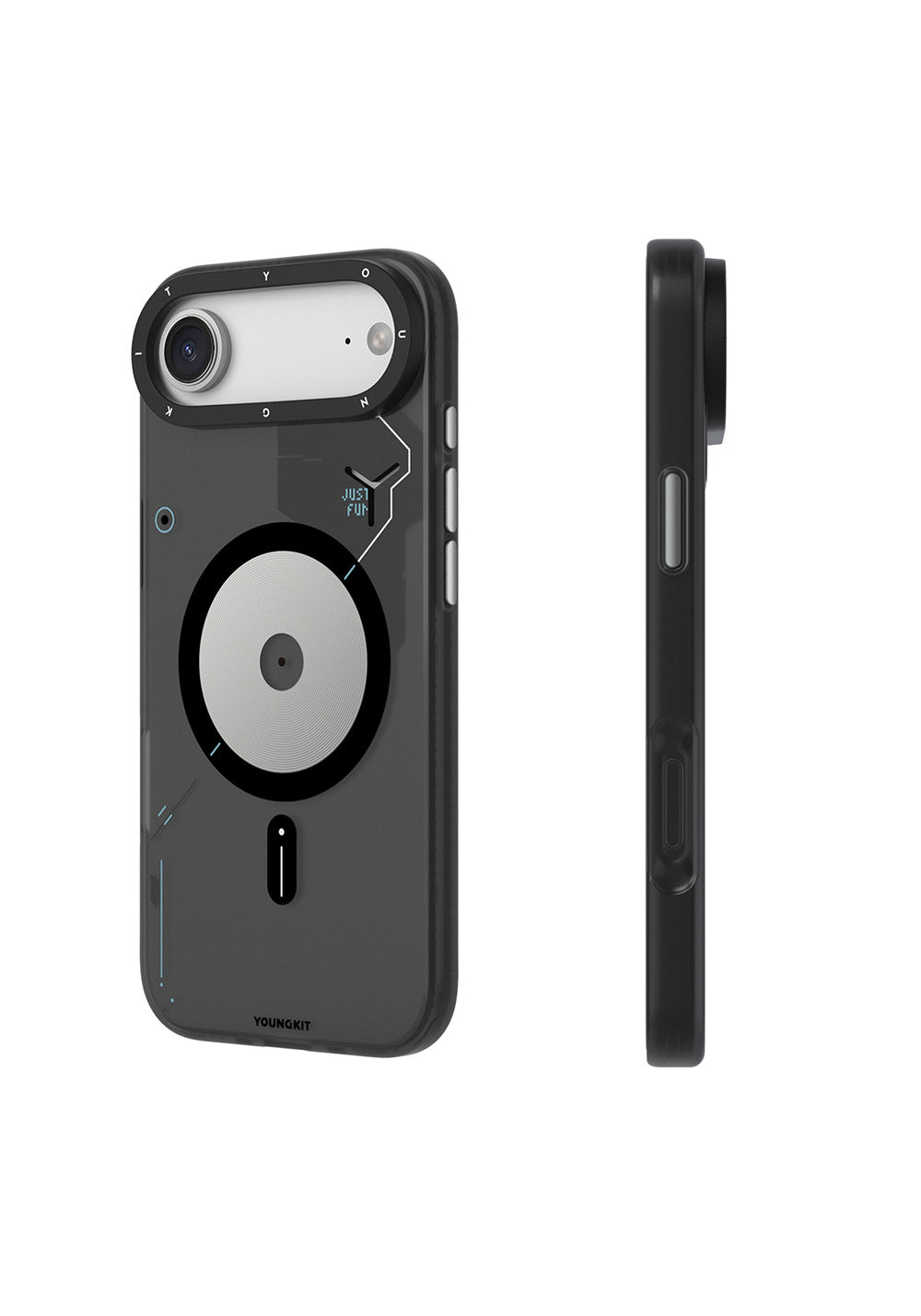 Apple iPhone 17 Air Kılıf Manyetik Şarj Uyumlu Disk Desenli Youngkit Disc Battle Kapak