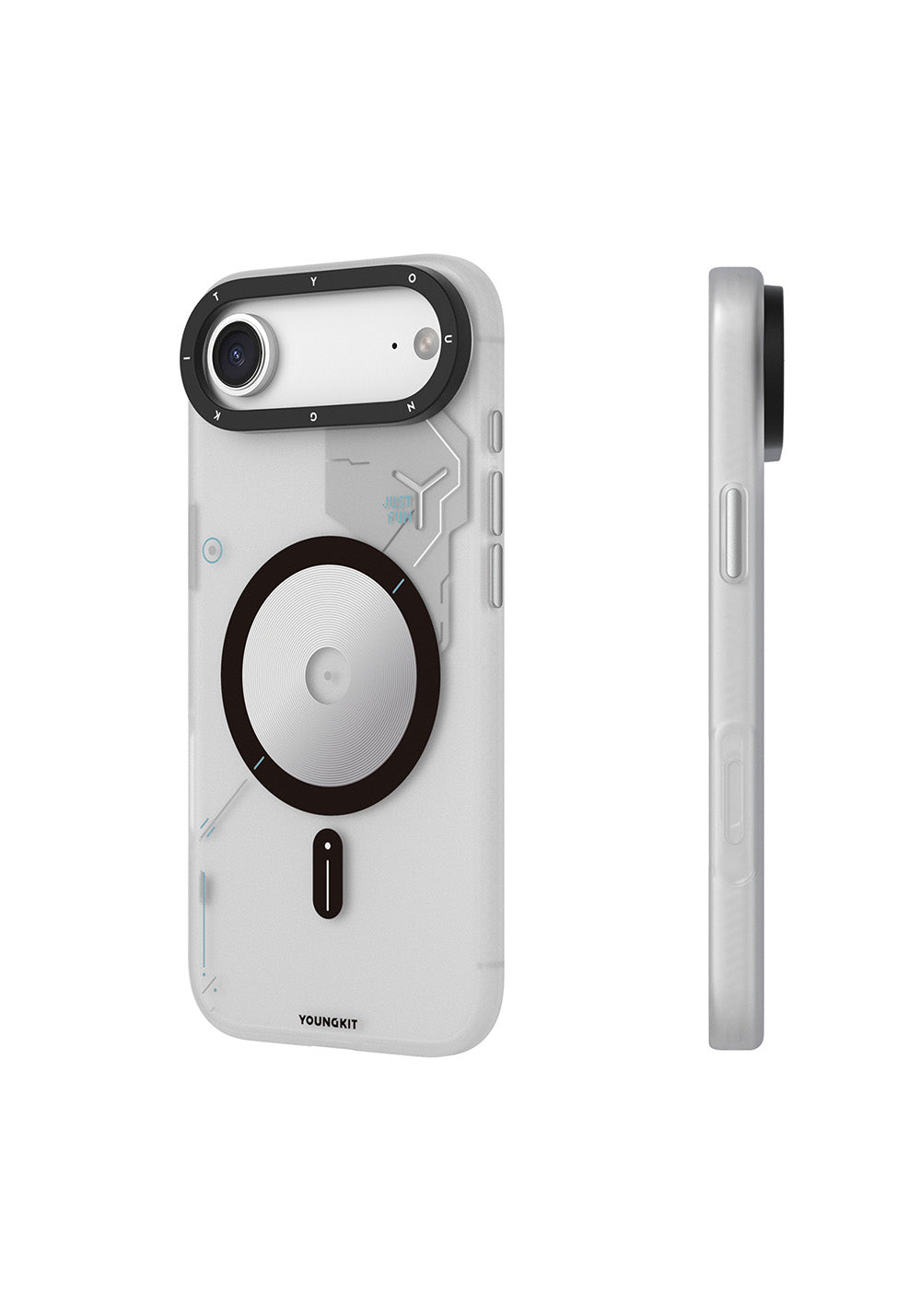 Apple iPhone 17 Air Kılıf Manyetik Şarj Uyumlu Disk Desenli Youngkit Disc Battle Kapak