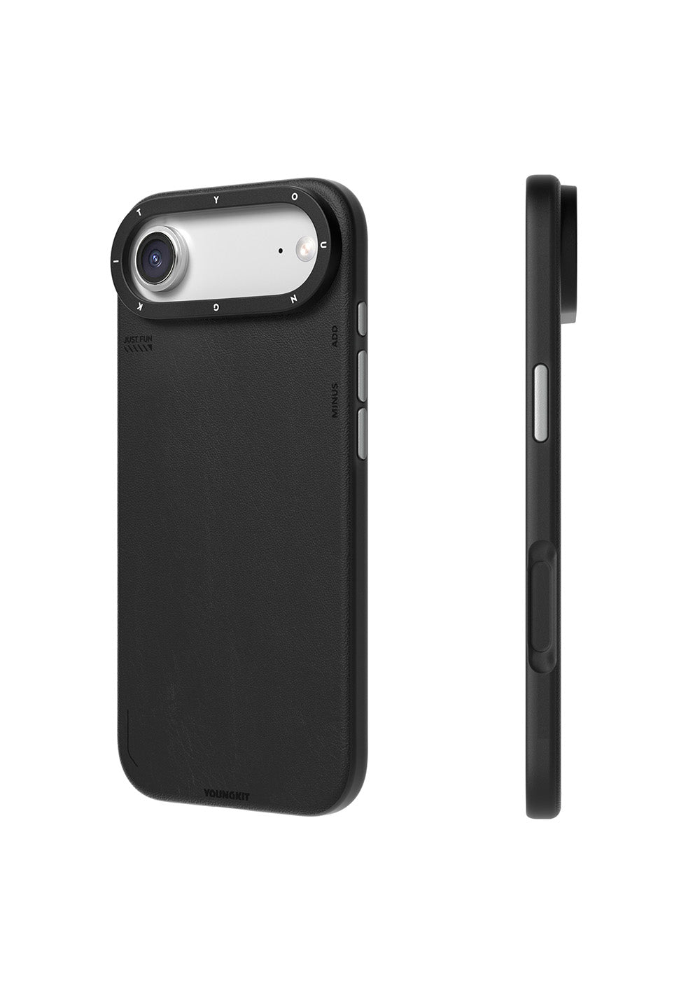 Apple iPhone 17 Air Kılıf Manyetik Şarj Uyumlu Basit Mat Deri Desenli Youngkit Tech Fashion Serisi Kapak