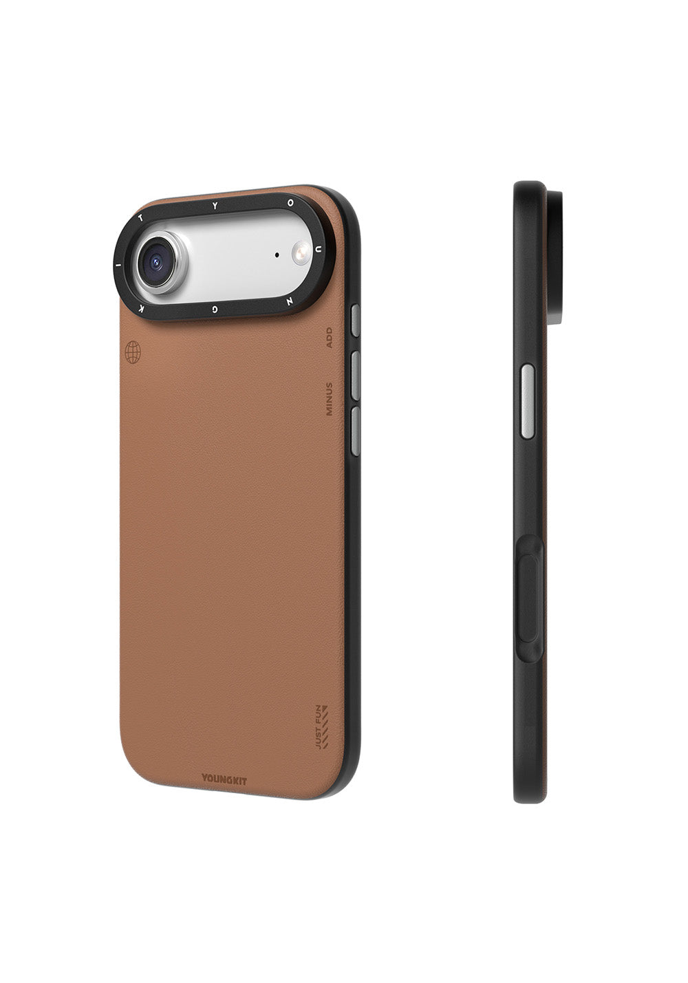 Apple iPhone 17 Air Kılıf Manyetik Şarj Uyumlu Basit Mat Deri Desenli Youngkit Tech Fashion Serisi Kapak