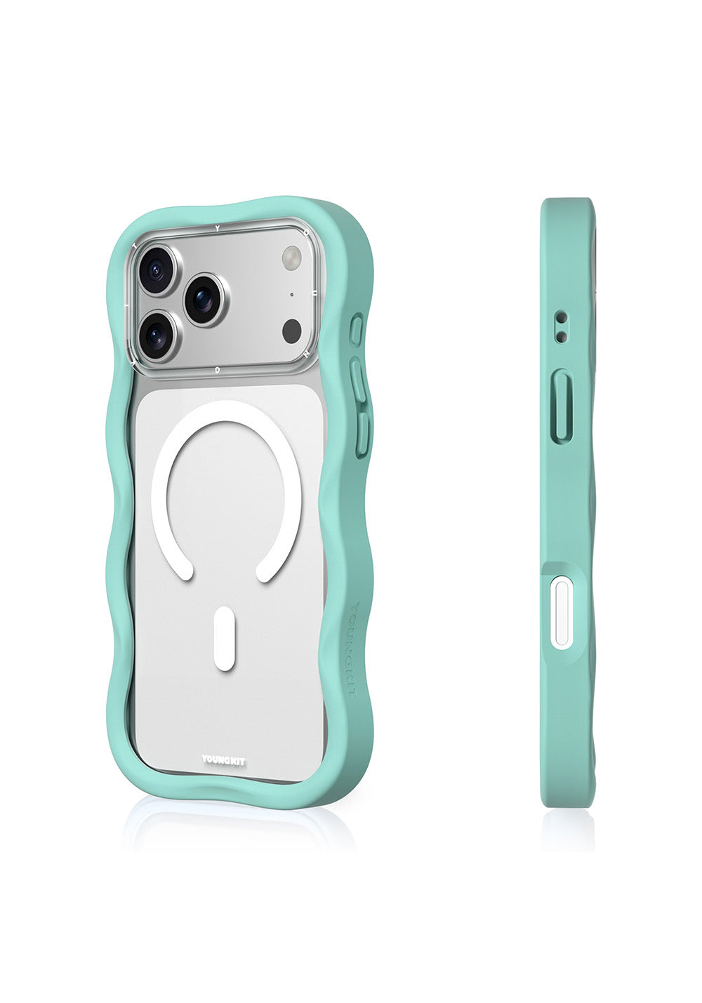 Apple iPhone 17 Pro Kılıf Manyetik Şarj Uyumlu Youngkit Wave Clear Serisi Kapak