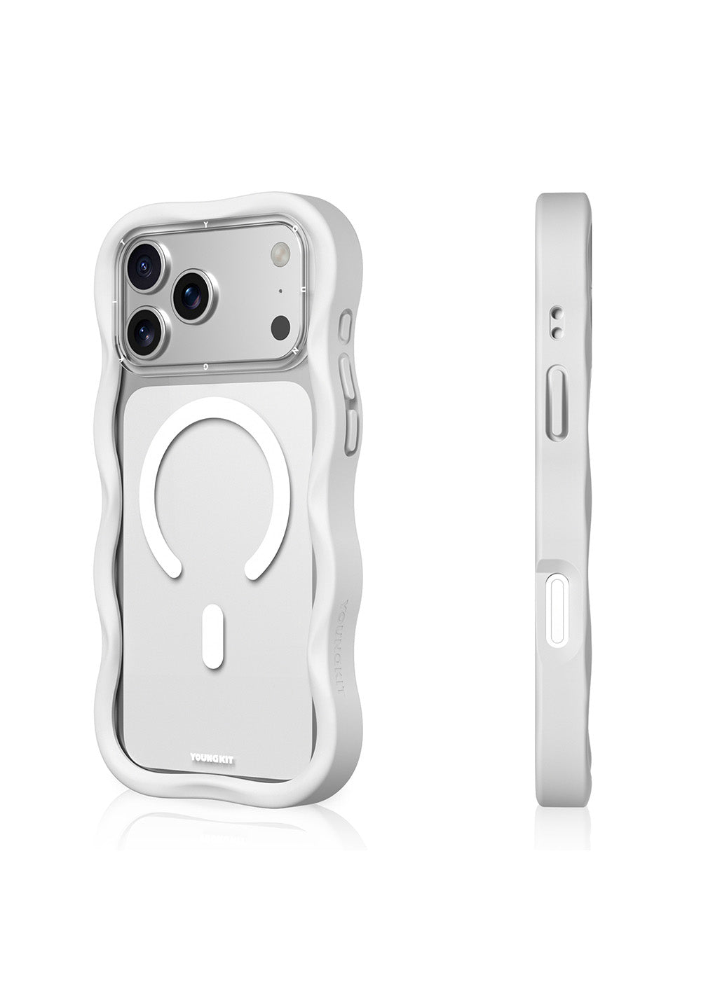 Apple iPhone 17 Pro Kılıf Manyetik Şarj Uyumlu Youngkit Wave Clear Serisi Kapak