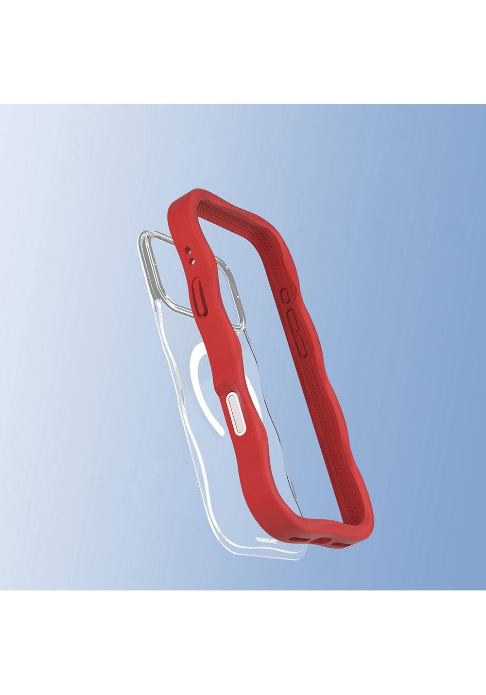Apple iPhone 17 Pro Kılıf Manyetik Şarj Uyumlu Youngkit Wave Clear Serisi Kapak