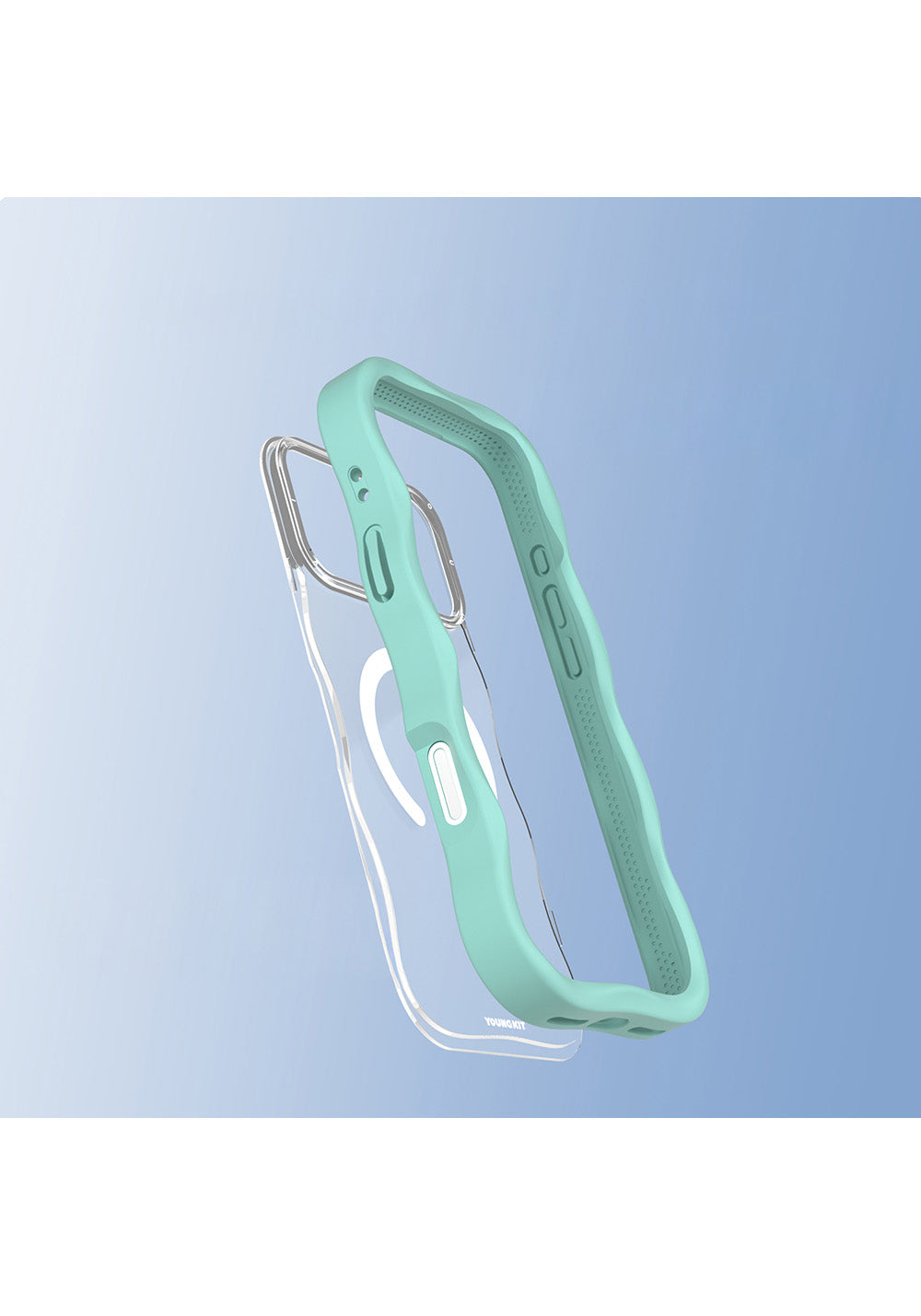 Apple iPhone 17 Pro Max Kılıf Manyetik Şarj Uyumlu Youngkit Wave Clear Serisi Kapak