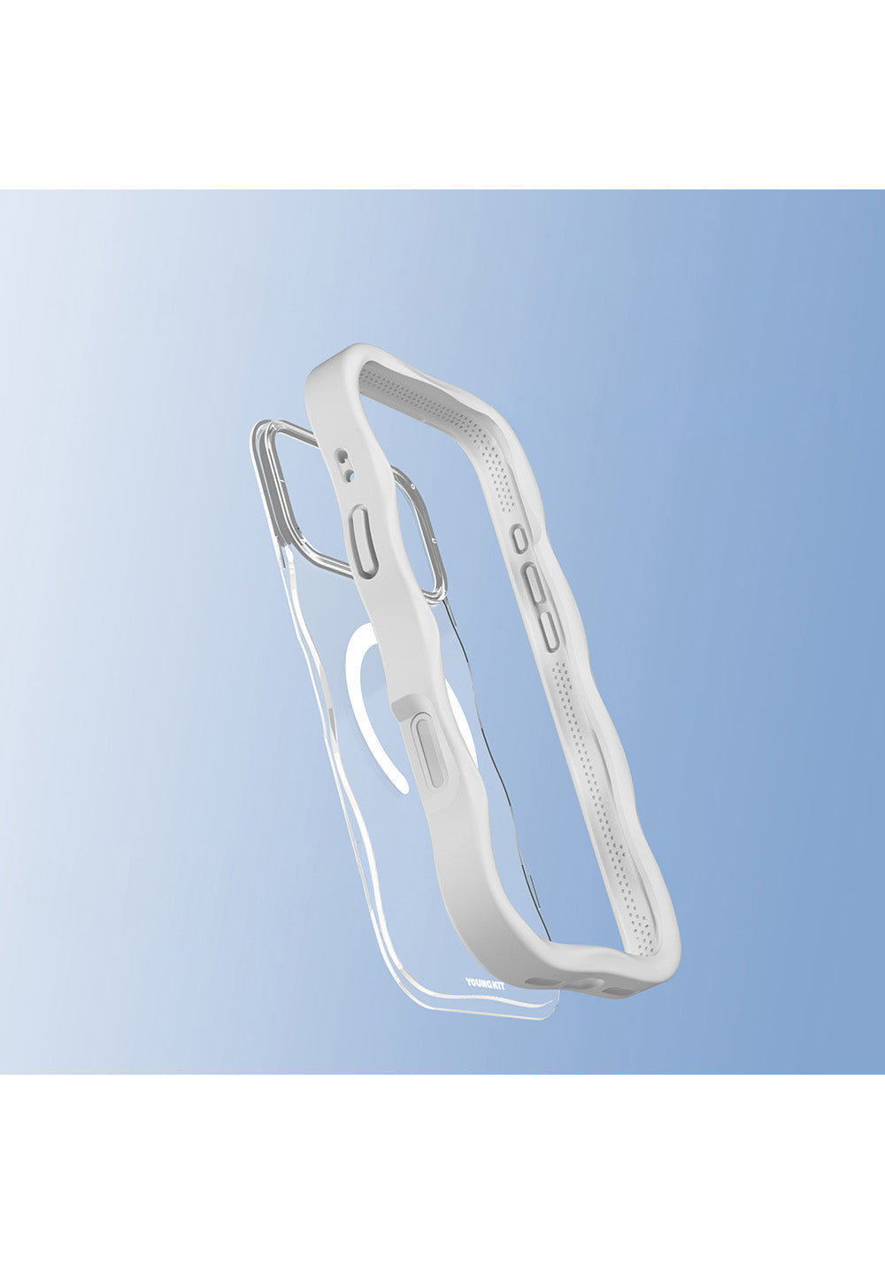 Apple iPhone 17 Pro Max Kılıf Manyetik Şarj Uyumlu Youngkit Wave Clear Serisi Kapak