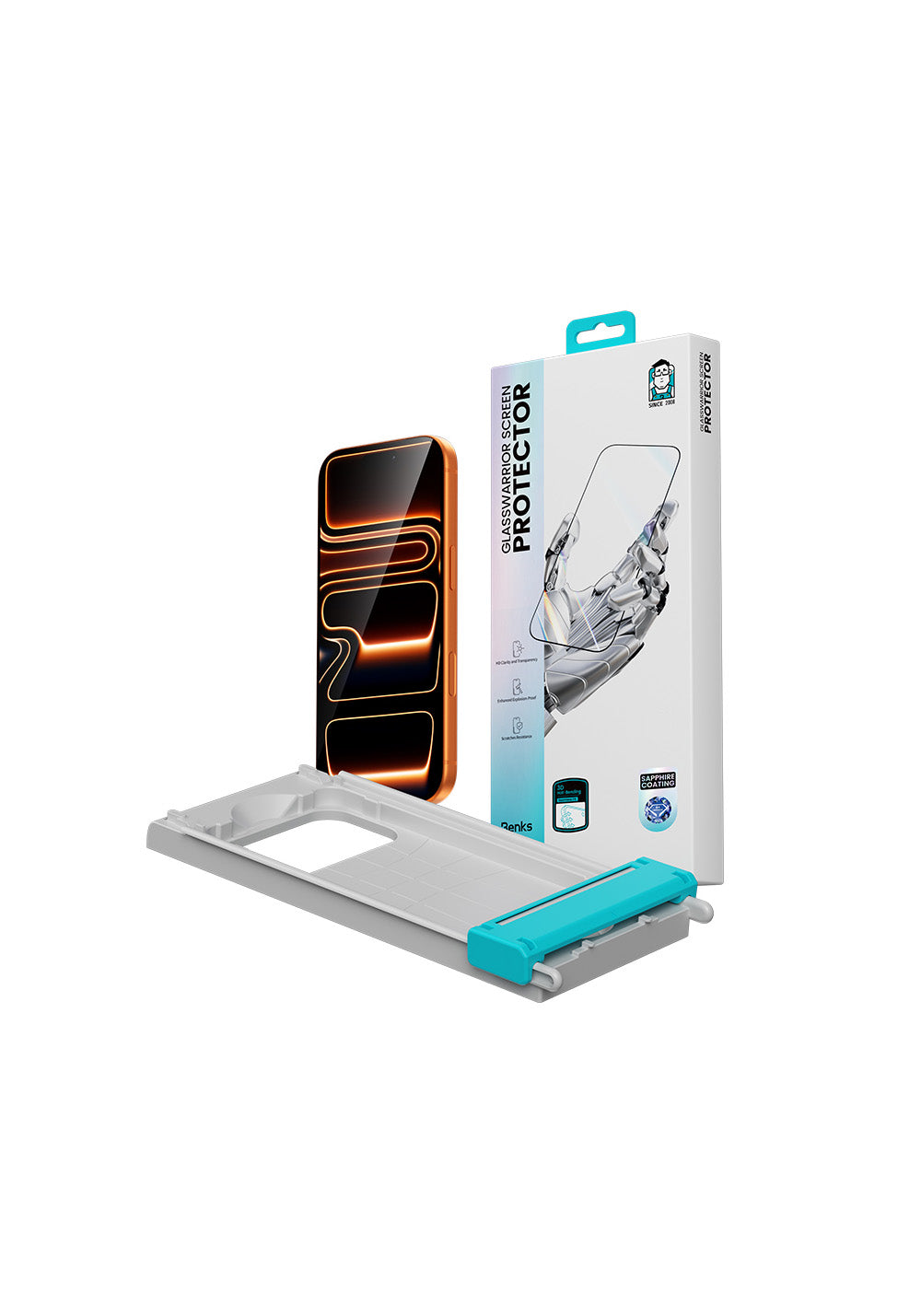 Apple iPhone 17 Air Benks Glass Warrior 2.0 EZFita Safir Cam Ekran Koruyucu + Kolay Uygulama Aparatı