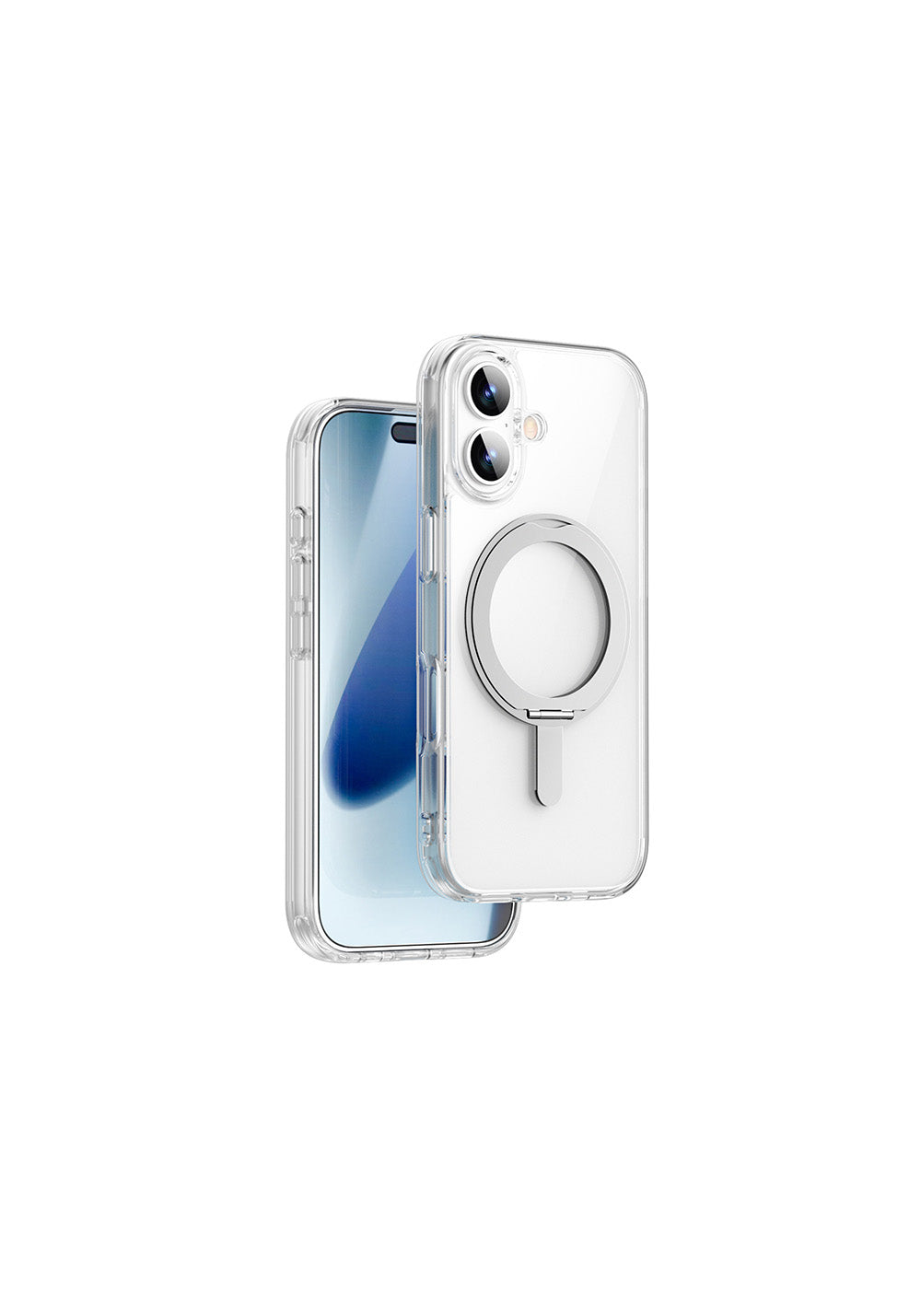 Apple iPhone 17 Kılıf Manyetik Şarj Uyumlu Wiwu MCC-201 iShield Ultra Serisi Standlı Crystal Sert PC Kapak