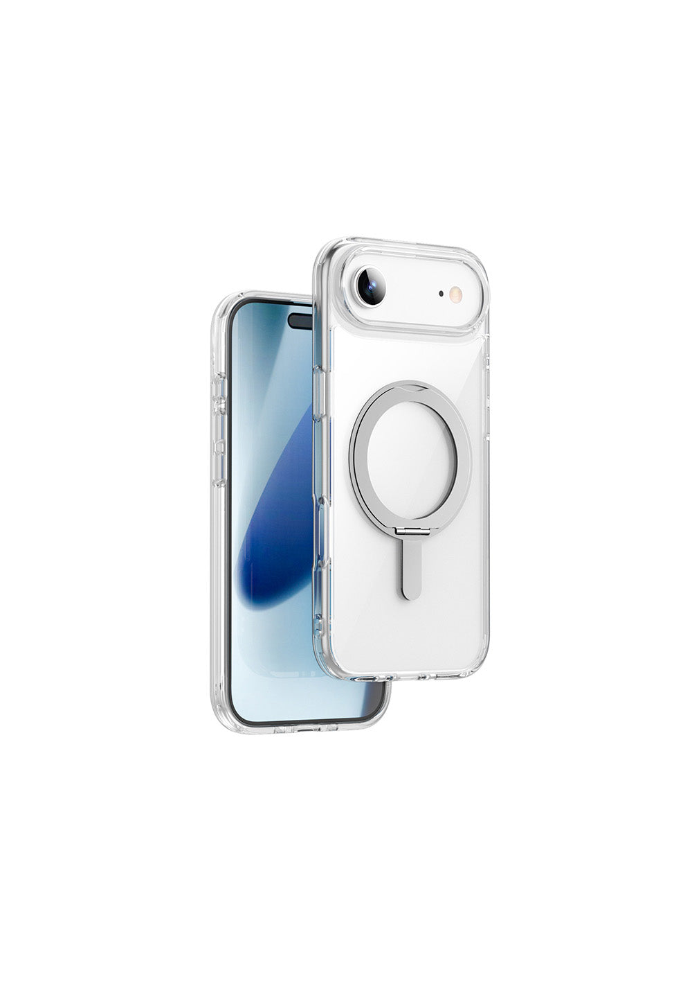 Apple iPhone 17 Air Kılıf Manyetik Şarj Uyumlu Wiwu MCC-201 iShield Ultra Serisi Standlı Crystal Sert PC Kapak