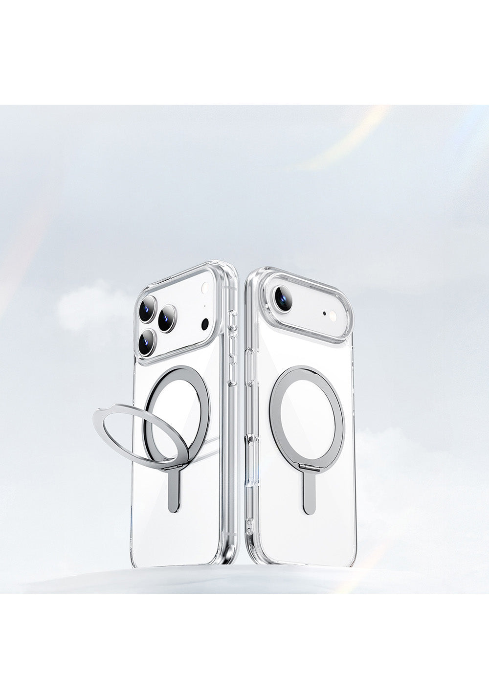 Apple iPhone 17 Air Kılıf Manyetik Şarj Uyumlu Wiwu MCC-201 iShield Ultra Serisi Standlı Crystal Sert PC Kapak